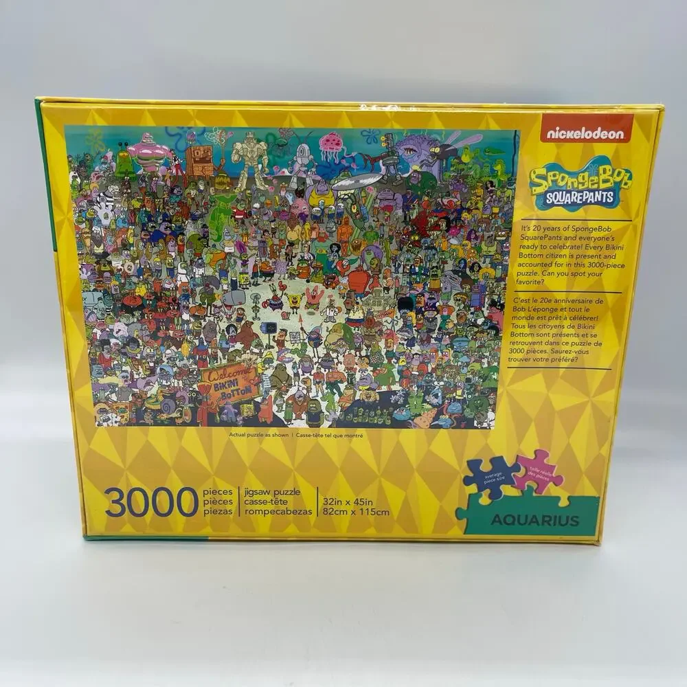 Aquarius Nickelodeon Sponge Bob Square Pants 3000 Piece Jigsaw Puzzle 32x45